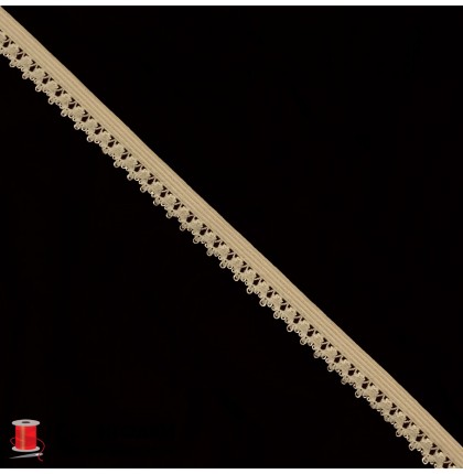 Резинка бельевая ажурная шир.15 мм арт.2556 цв.бежевый уп.91 м